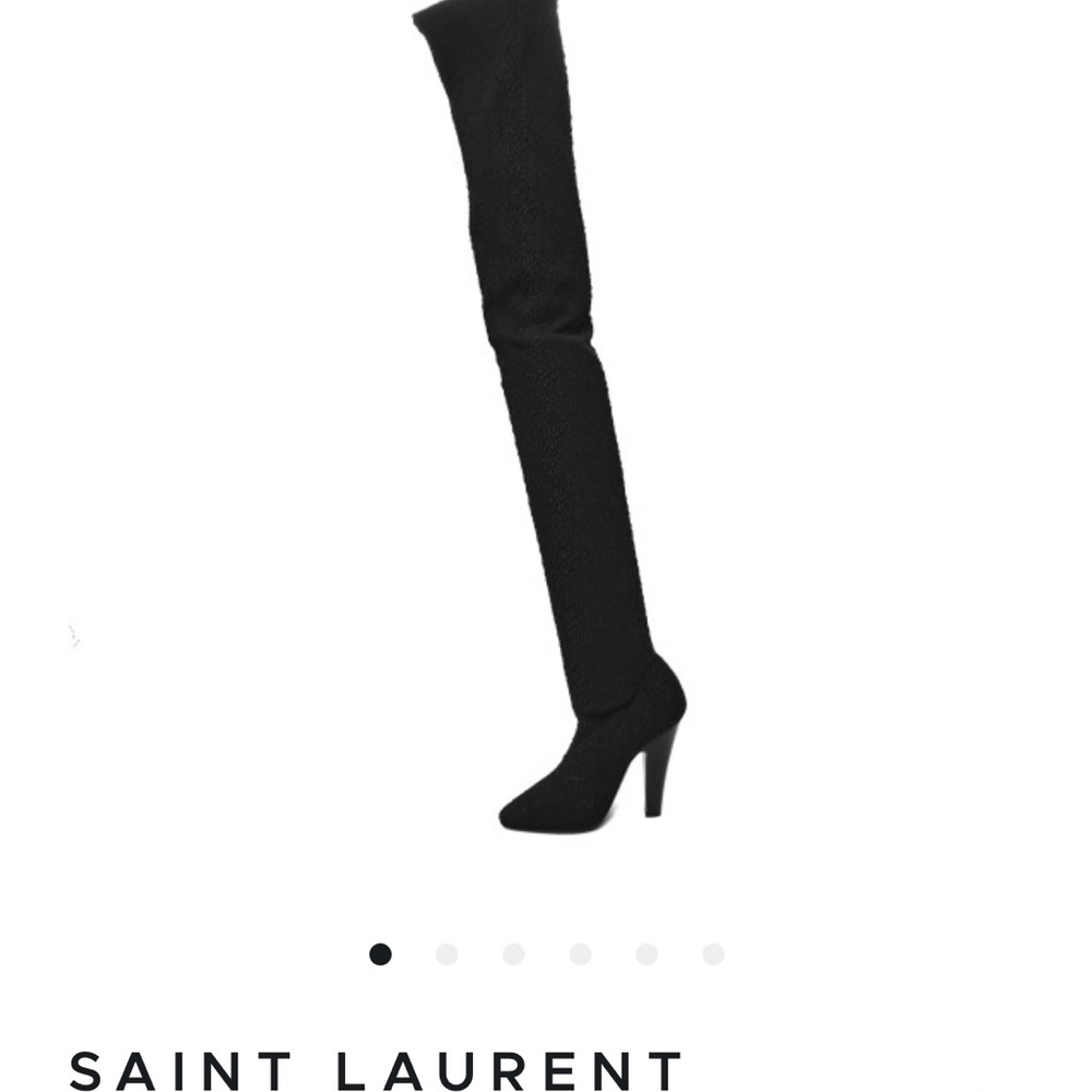 SAINT LAURENT YSL Tessuto Pitone Thigh high Boots